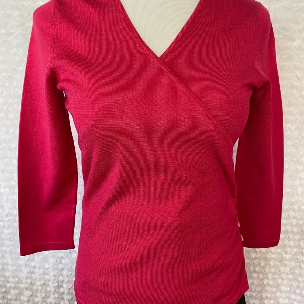 Ann Taylor faux wrap silk blend sweater